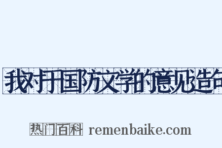 我对于国防文学的意见造句是什么意思的图片
